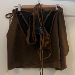 XOXO Bikini & Thong Swimsuit Set with Coverup